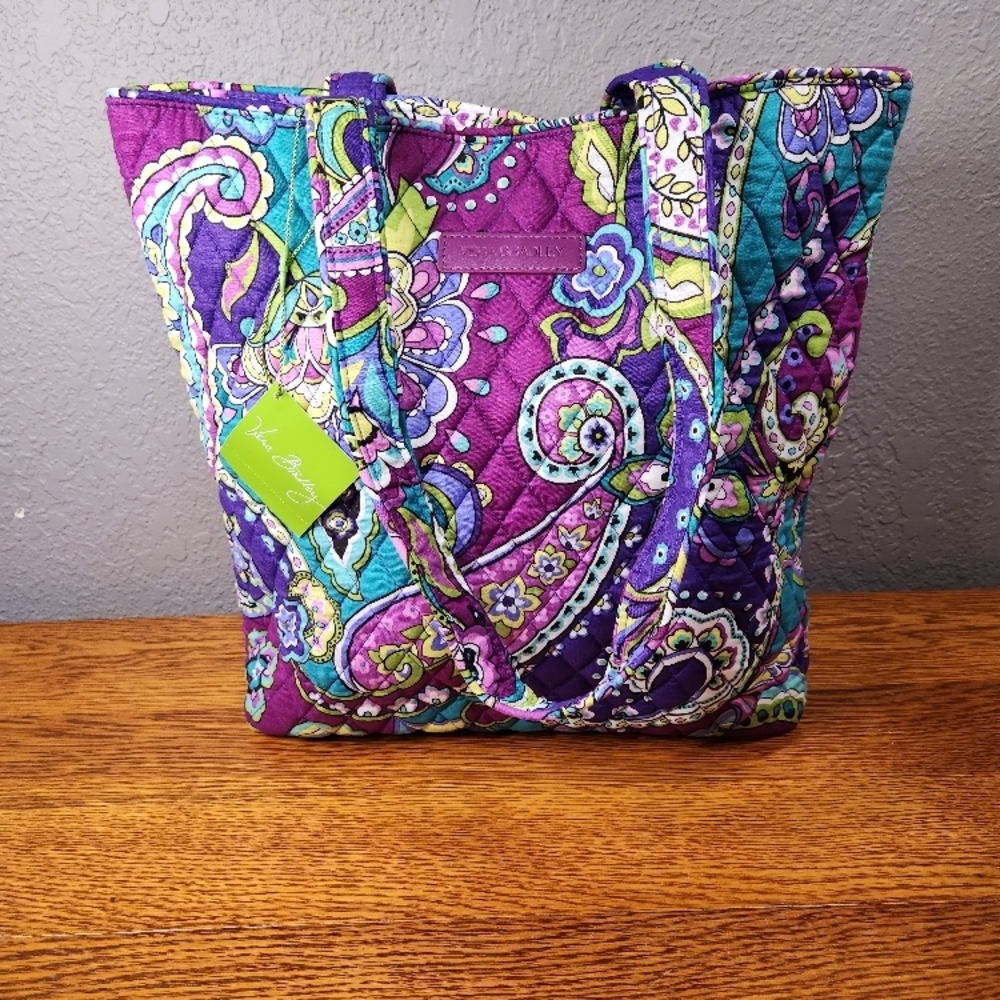 Vera Bradley Purple Paisley Quilted Tote